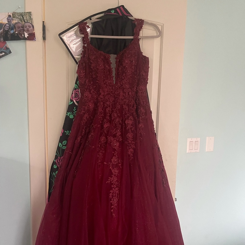 Jovani prom dress dark red